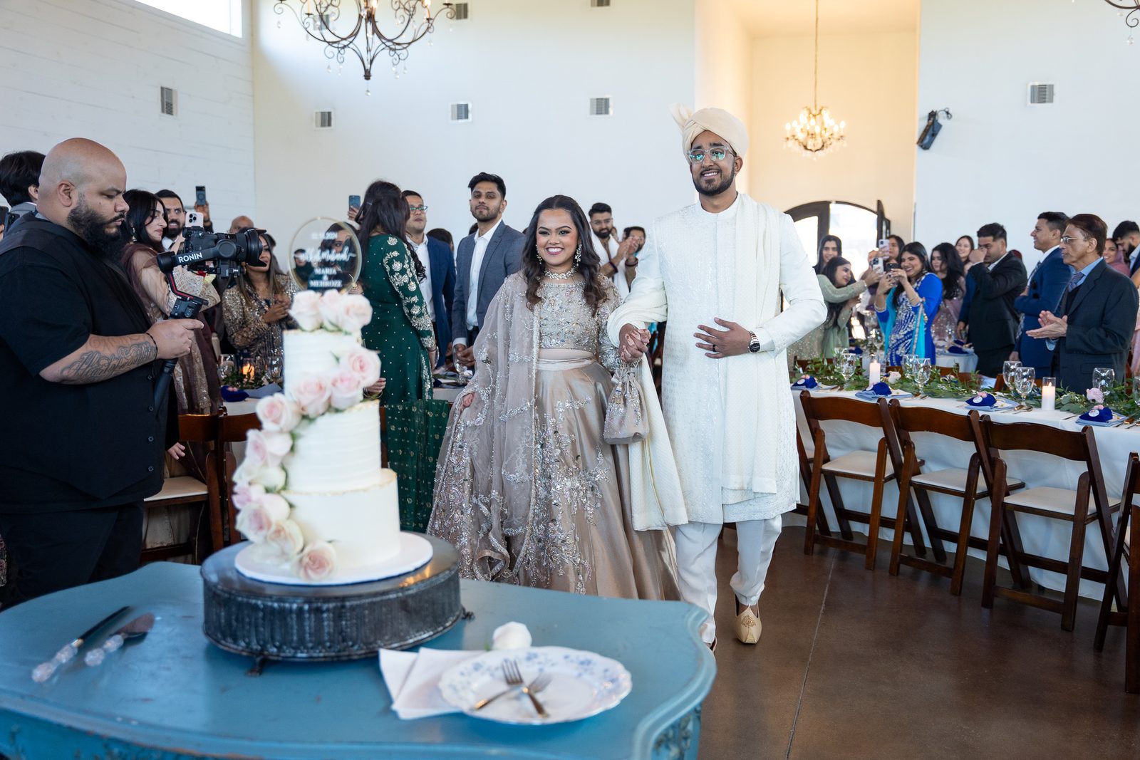 Maria and Mehrose's grand entrance into the reception