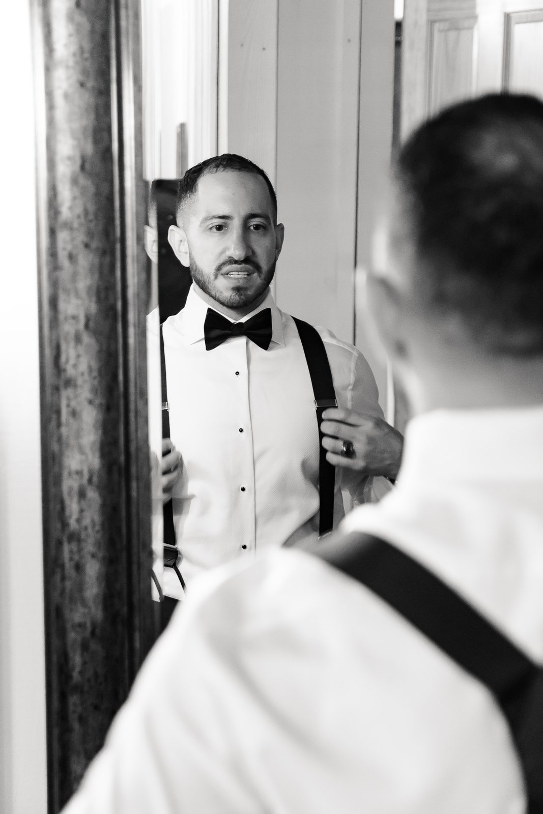 Steven's mirror reflection while getting ready